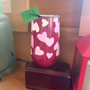Kate Spade Red Tumbler with Pink Hearts
